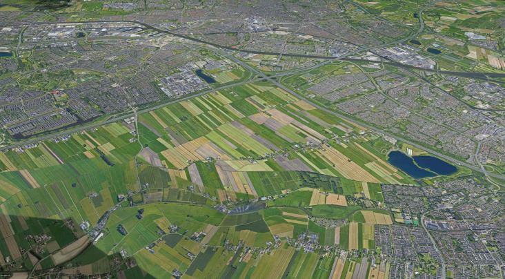 luchtfoto van gebied Rijnenburg